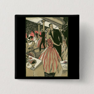 Vintag Art Deco Wedding, Newlyweds First Dance Button