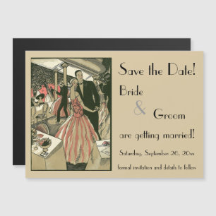 Vintag Art Deco Wedding, Newlyweds First Dance Magneteinladung