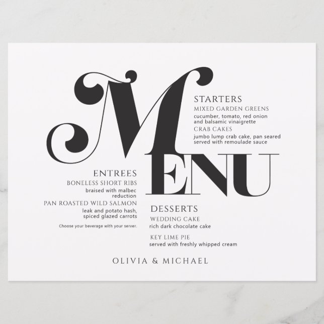 Vintag Art Deco Wedding Schwarz-weiß (Vorderseite)