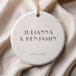 Vintag Art Deco White Custom Wedding Keramik Ornament<br><div class="desc">Vintages Art Deco Einfache Hochzeitsdekoration mit Schwarzweiß-Keramik</div>