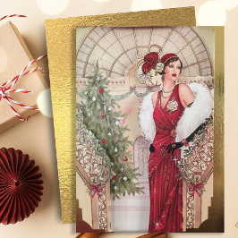 Vintag Art Deco Woman Weihnachten