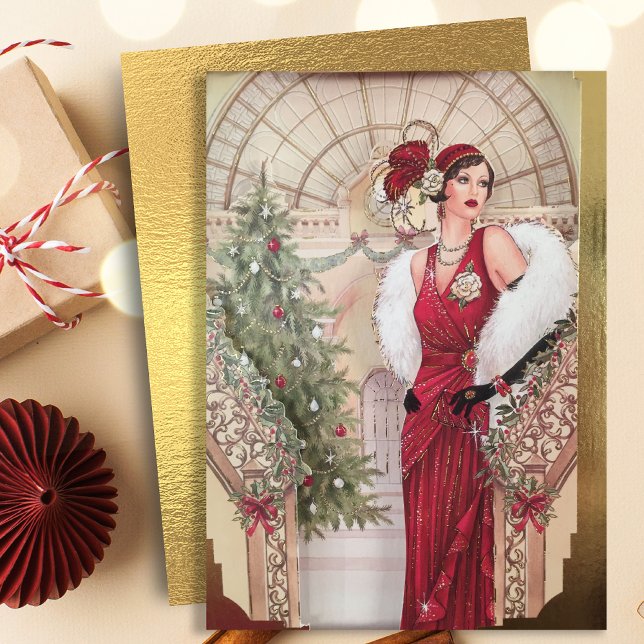 Vintag Art Deco Woman Weihnachten (Von Creator hochgeladen)