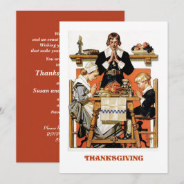 Vintag Art Erntedank Abendessen Einladung
