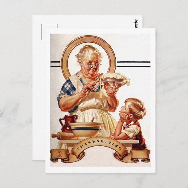 Vintag Art Erntedank Postkarten (Vorne/Hinten)