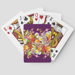Vintag Art Floral Muster Frühlingsblumen Primrose Spielkarten