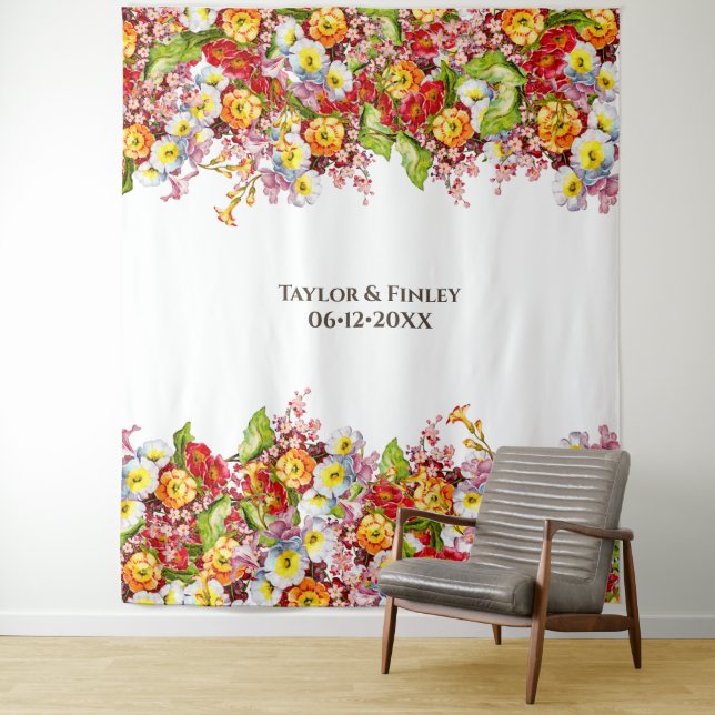 Vintag Art Floral Muster Frühlingsblumen Primrose Wandteppich (Beispiel)