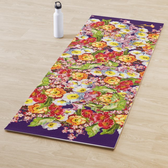 Vintag Art Floral Muster Frühlingsblumen Primrose Yogamatte (Beispiel)