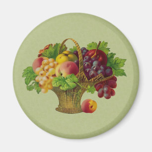 Vintag Art Fruit Basket Magnet