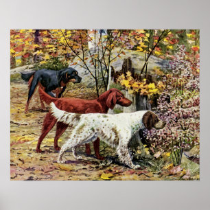 Vintag Art Hund Liebhaber Setters Poster