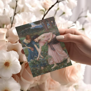 Vintag Art John W. Waterhouse Gather Ye Rosenknosp Dankeskarte