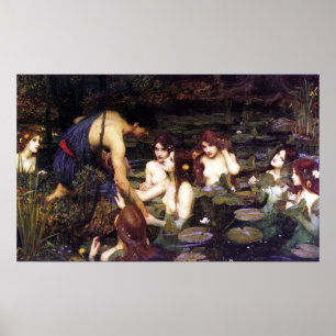Vintag Art John W. Waterhouse Hylas und Nymphen Poster