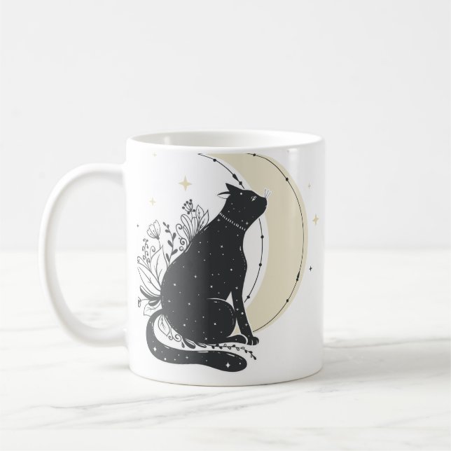 Vintag Art Moon Cat Kaffeetasse (Links)