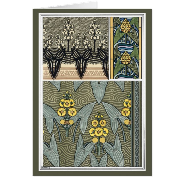 Vintag Art Nouveau Arrowhead Garden Blume (Vorne)