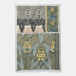 Vintag Art Nouveau Arrowhead Garden Blume Geschirrtuch