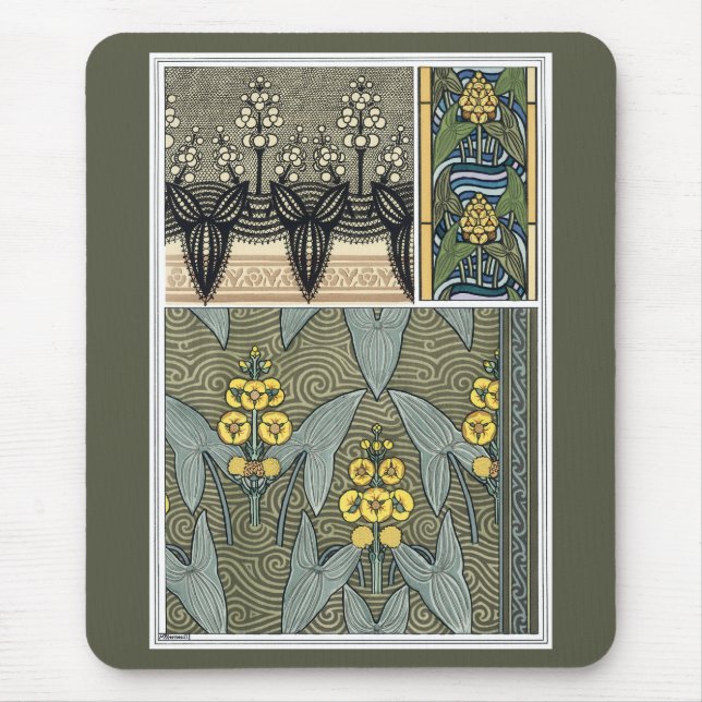 Vintag Art Nouveau Arrowhead Garden Blume Mousepad (Vorne)