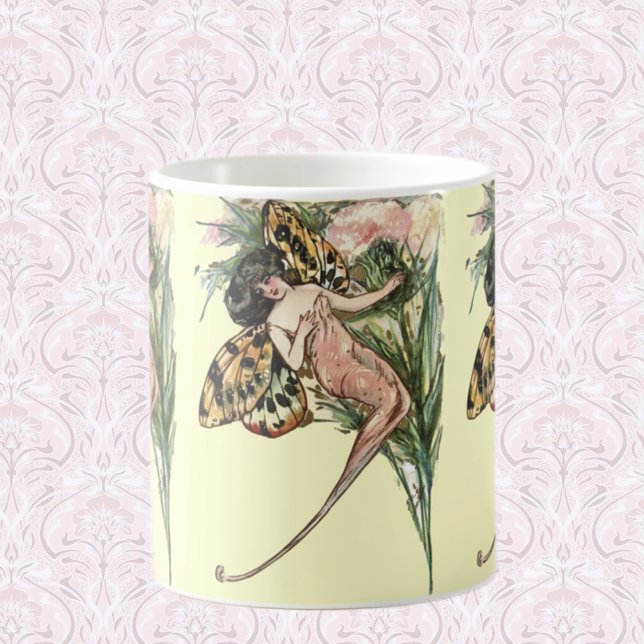 Vintag Art Nouveau Butterfly Fairy Kaffeetasse (Von Creator hochgeladen)
