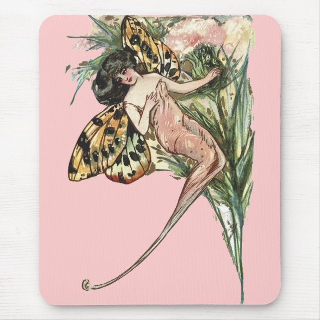 Vintag Art Nouveau Butterfly Fairy Mousepad (Vorne)