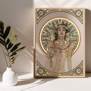 Vintag Art Nouveau Champagne Celebration Mucha Foliendrucke