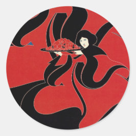 Vintag Art Nouveau Chap Book Erntedank Runder Aufkleber