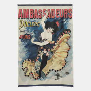 Vintag Art Nouveau Flamenco Dancer, Botschafter Geschirrtuch