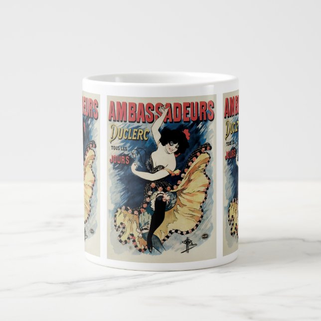 Vintag Art Nouveau Flamenco Dancer, Botschafter Jumbo-Tasse (Vorderseite)
