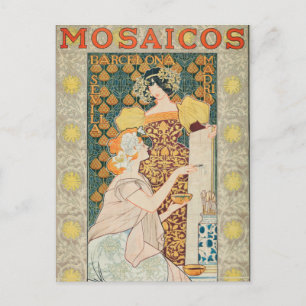 Vintag Art Nouveau Mosaicos Escofet-Tejera y CA Postkarte