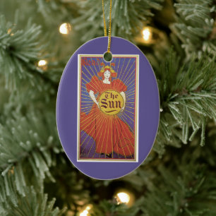 Vintag Art Nouveau, New York Sun Newspapier Keramikornament