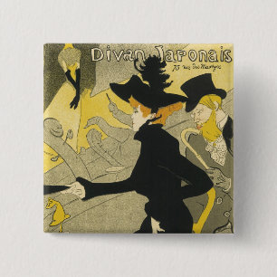 Vintag Art Nouveau Nightclub Café, Divan Japonais Button