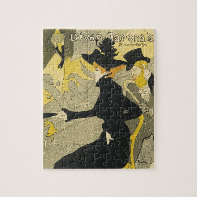 Vintag Art Nouveau Nightclub Café, Divan Japonais Puzzle (Vertikal)