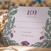 Vintag Art Nouveau RSVP Card Lavendel Plum