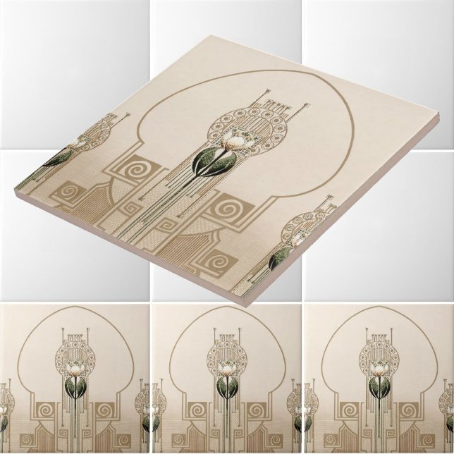 Vintag Art Nouveau Tulips Frieze Fliese (Von Creator hochgeladen)