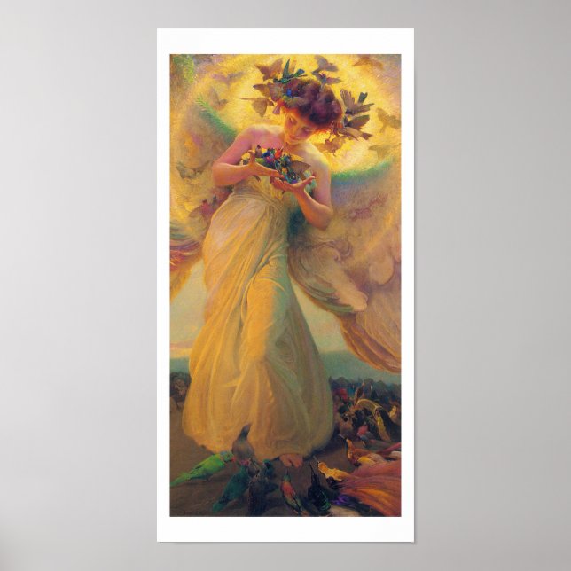 Vintag Art Poster - Der Engel der Vögel (Vorne)