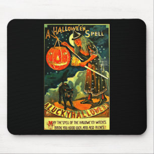 Vintag Art Retro Halloween Hexe Mousepad