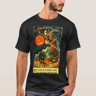 Vintag Art Retro Halloween Hexe T-Shirt