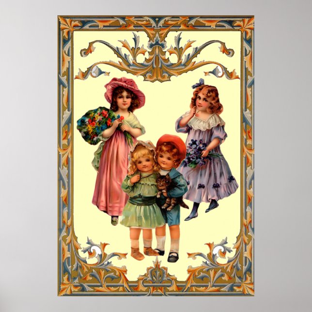 Vintag Art Viktorianisch Children Poster drucken (Vorne)