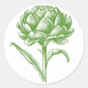 Vintag Artichoke Runder Aufkleber
