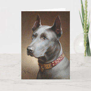 Vintag Artwork - Ein Doberman-Pinscher-Portrait, Karte