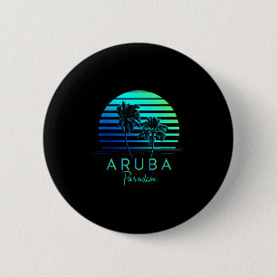 Vintag Aruba Beach Vibes Vacation Souvenir Button