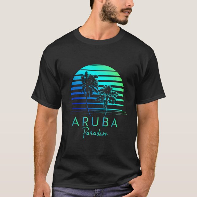 Vintag Aruba Beach Vibes Vacation Souvenir T-Shirt (Vorderseite)