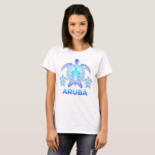Vintag Aruba Ozean Blaues Meer Schildkröten Souven T-Shirt