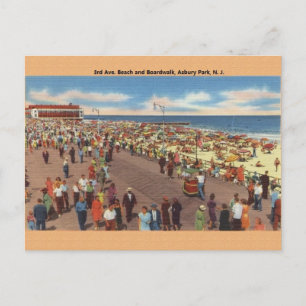 Vintag Asbury Park New Jersey Beach Postcard Postkarte