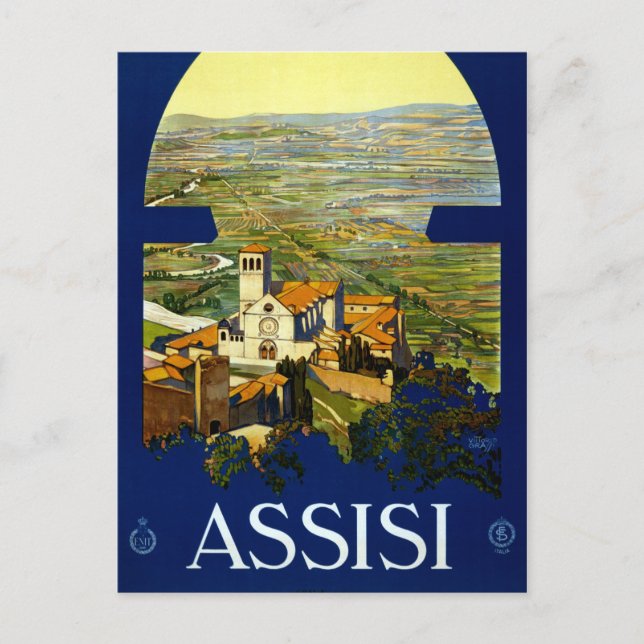 Vintag Assisi Italien Reisen Postkarte (Vorderseite)