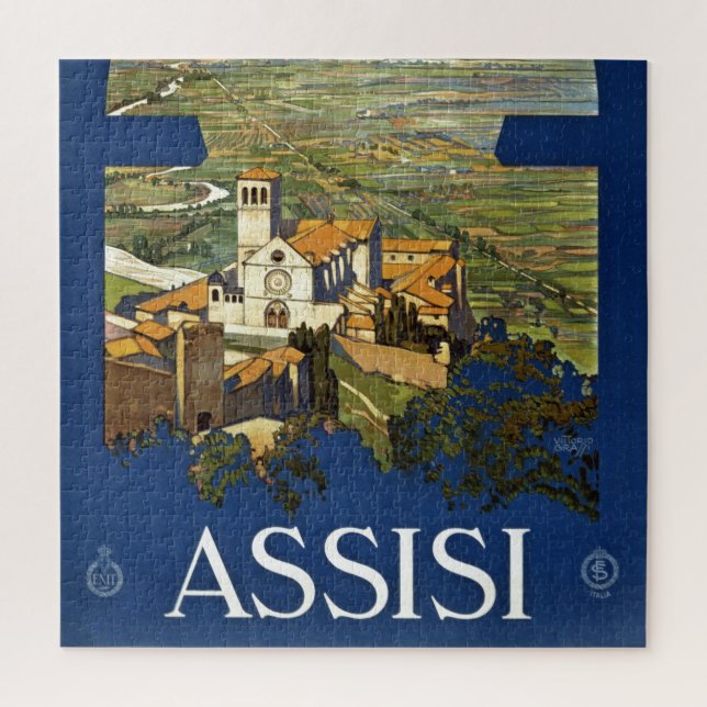 Vintag Assisi Italien Reisen Tourismus Werbung Puzzle (Vertikal)