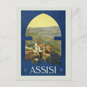 Vintag Assisi Italien Retro Italienisch Reisen Postkarte