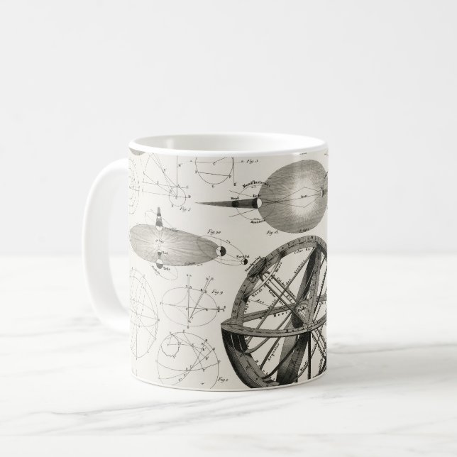 Vintag Astronomie-Globe Kaffeetasse (Vorderseite Links)