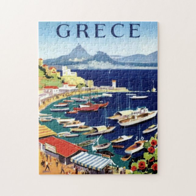 Vintag Athen Griechenland Reise Illustration Kunst Puzzle (Vertikal)