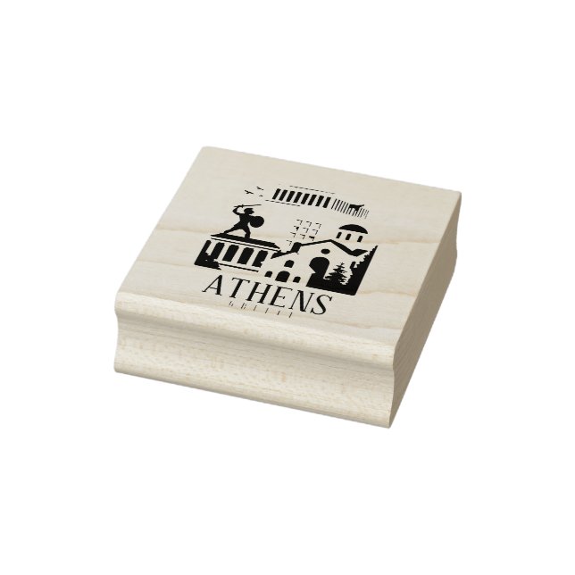 Vintag Athen Griechenland reisen Napkins - Parthen Gummistempel (Stempel)