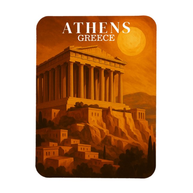 Vintag Athen Griechenland Reisen Retro Magnet (Vertikal)