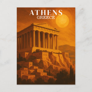 Vintag Athen Griechenland Reisen Retro Postkarte
