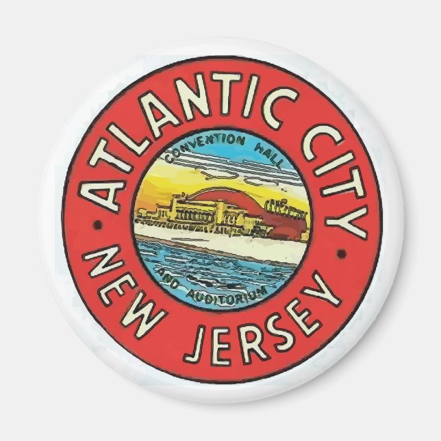 Vintag Atlantic City NJ Magnet (Vorne)